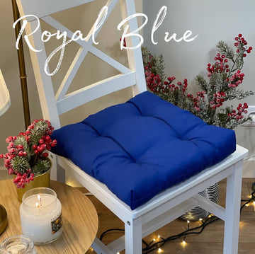 Square Multicolored Electric Blue Chair Cushion for Your Home
