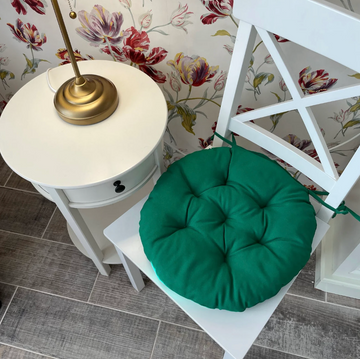 Round Deep Green Chair Cushion for Your Home