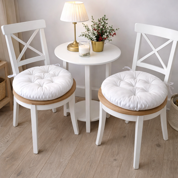 Round Multicolored White Chair Cushion for Your Home