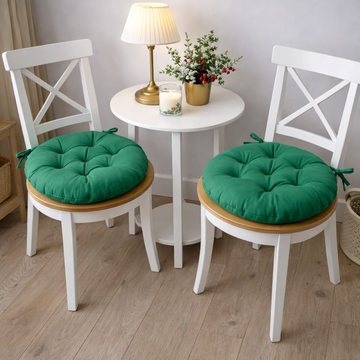 Round Multicolored Dark Green Chair Cushion for Your Home