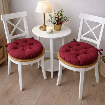 Round Multicolored Burgundy Chair Cushion for Your Home