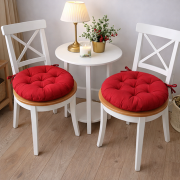 Round Multicolored Red Chair Cushion for Your Home