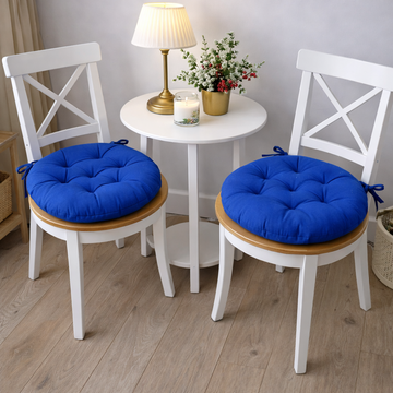 Round Multicolored Blue Chair Cushion for Your Home