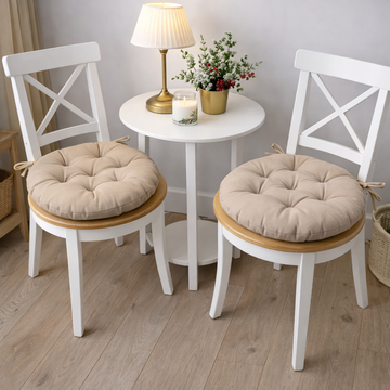 Round Multicolored Beige Chair Cushion for Your Home
