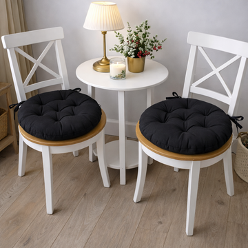 Round Multicolored Black Chair Cushion for Your Home