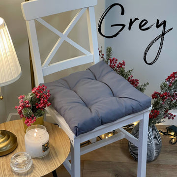 Square Multicolored Grey Chair Cushion for Your Home