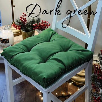 Square Multicolored Deep Green Chair Cushion for Your Home
