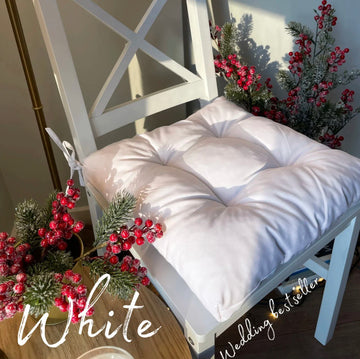 Square Multicolored White Chair Cushion for Your Home