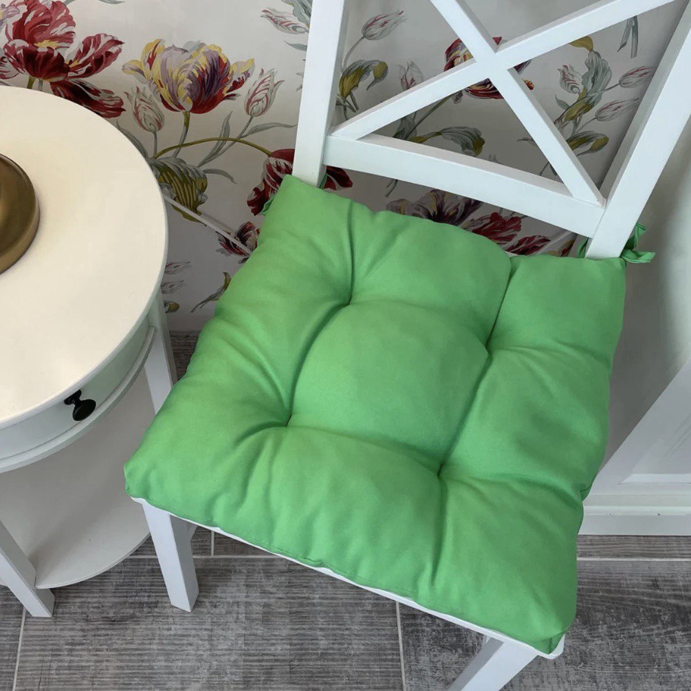 Square Multicolored Bright Green Chair Cushion for Your Home