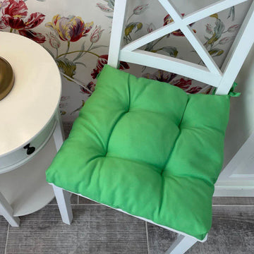 Square Multicolored Bright Green Chair Cushion for Your Home
