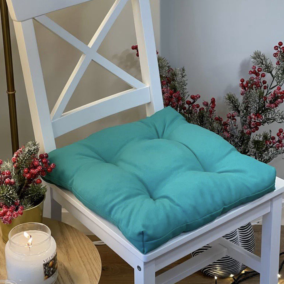 Square Multicolored Aqua Chair Cushion for Your Home