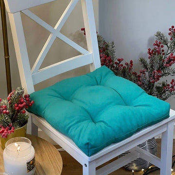 Square Multicolored Aqua Chair Cushion for Your Home