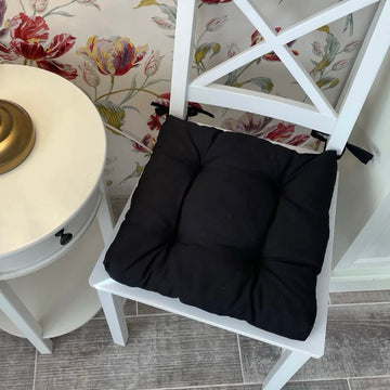 Square Multicolored Black Chair Cushion for Your Home