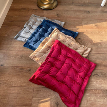 Square Velour Flat Chair Cushion for Your Home