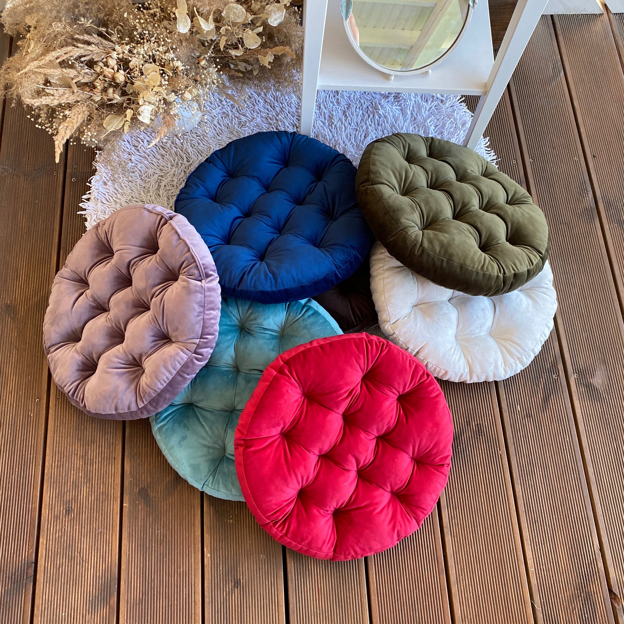 Round Velour Chair Cushion For Your Home