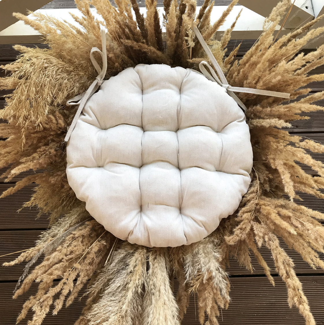 Round Linen Chair Cushion for Your Home